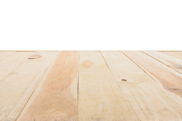 template of beige wooden floor made of planks on white background - Foto, imagen