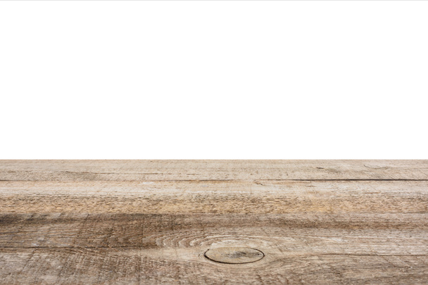 barna fa padló, a fehér háttér sablon - Fotó, kép