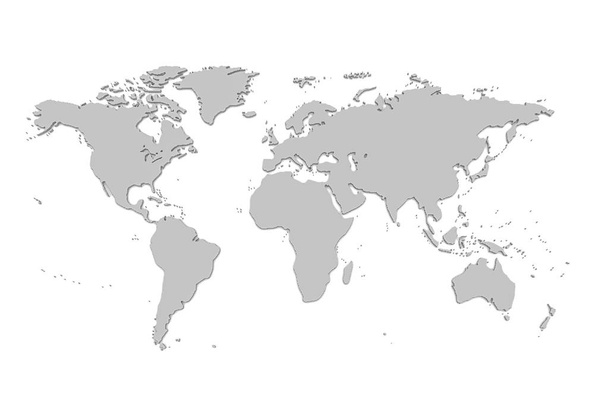 3D-Illustration Weltkarte auf weißem Hintergrund - Foto, Bild