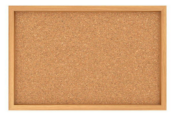 Корк Білборд з дерев'яною рамкою на білому тлі, 3d ілюстрація
 - Фото, зображення