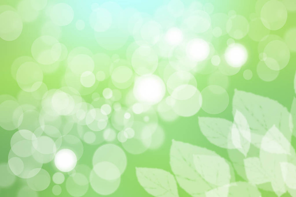 Abstract groen licht en witte kleurrijke zomer of lente bokeh achtergrond. Mooie textuur. - Foto, afbeelding
