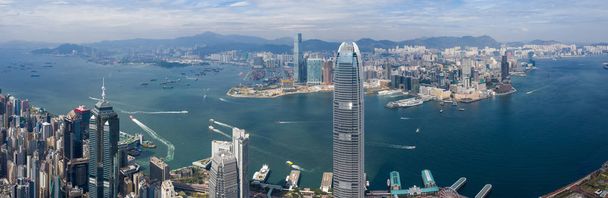 Central, Hong Kong 01 listopadu 2018:-panoramatický záběr Hongkong obchodní věže - Fotografie, Obrázek