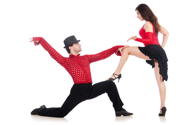 Пара танцюристів ізольована на білому
 - Фото, зображення