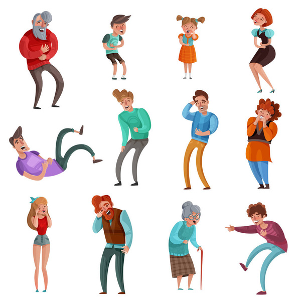Laughing People Set - Vector, Image