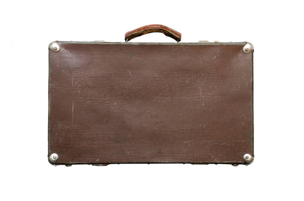 Retro suitcase isolated on the white background. - Foto, afbeelding