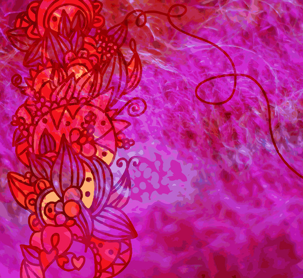 Textil Grunge Banner mit floralem Design - Vektor, Bild