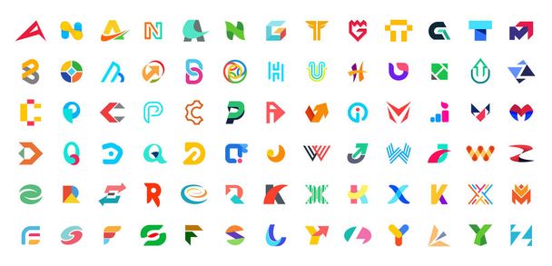 Анотація логотипи колекції з літерами. Ізольовані на білому тлі - Вектор, зображення