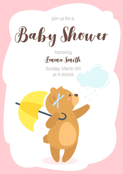 Šablona návrhu s Baby sprcha - Vektor, obrázek