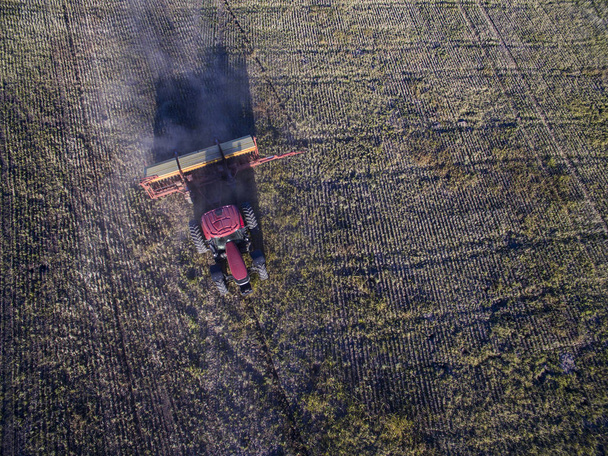 Direct seeding, agricultural machinery, in La Pampa, patagonia - Photo, Image