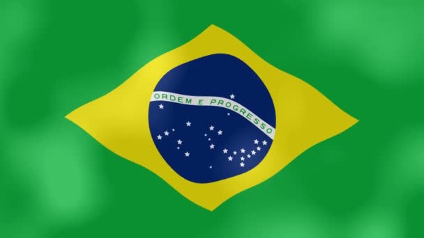 Animation της Βραζιλίας σημαία φλεγόμενα - Πλάνα, βίντεο