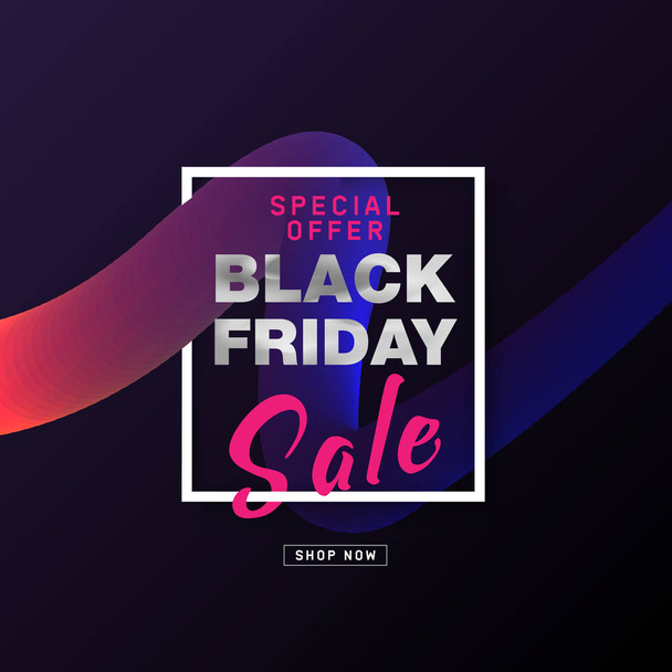 Black Friday banner. Shopping discount promotion. Vector illustration - Vector, Image