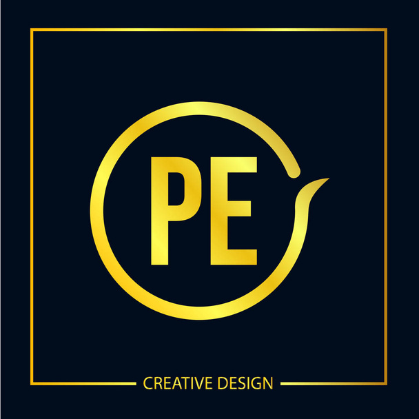 Carta inicial PE Logo Template Vector Design
 - Vetor, Imagem