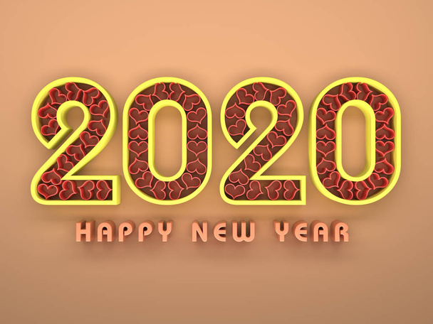 Nouvel An 2020 Concept de conception créative - Image rendu 3D
 - Photo, image