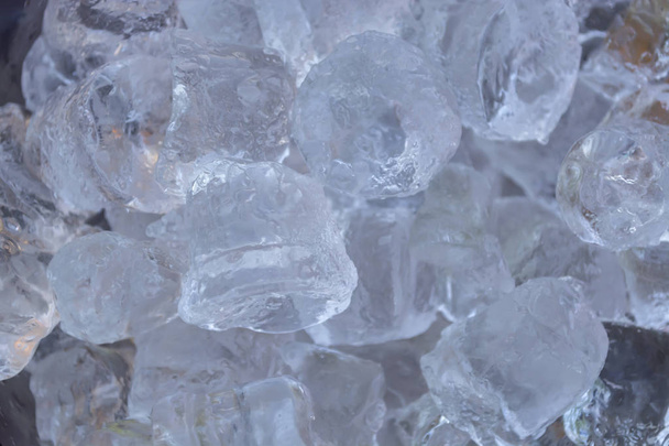 Detailed ,close up view of ice cubes to defrost, effect of shadows, sunlight... - Photo, Image