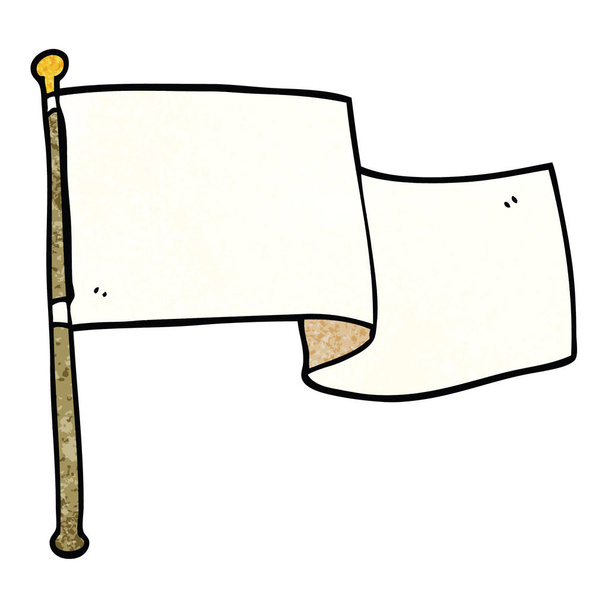 dessin animé doodle drapeau blanc agitant
 - Vecteur, image