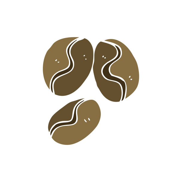 ilustración a color plano de granos de café
 - Vector, Imagen