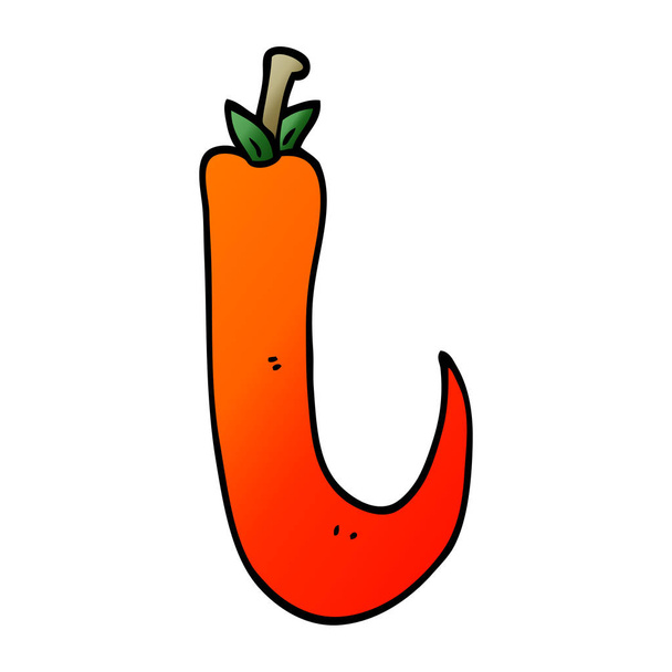 γελοιογραφία doodle κόκκινη καυτερή πιπεριά - Διάνυσμα, εικόνα