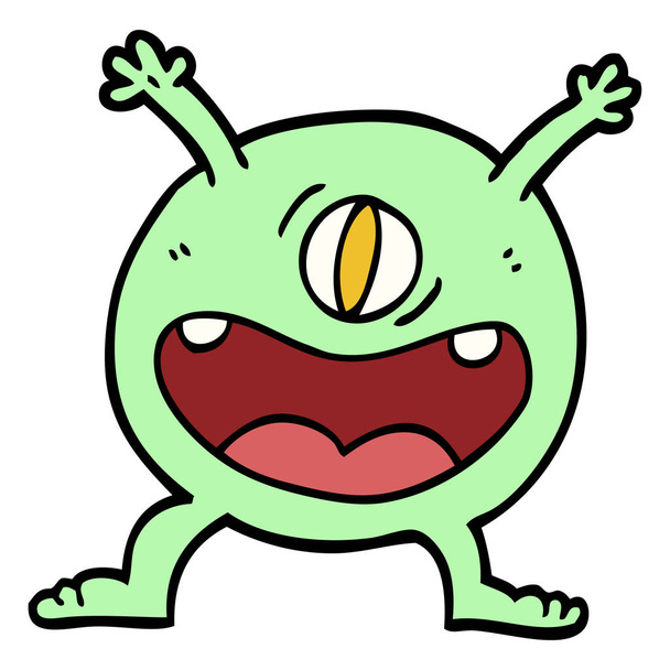 hand drawn doodle style cartoon monster - Vector, Image