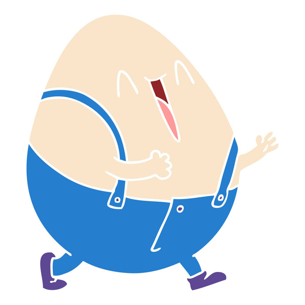 Humpty dumpty Szalagkábel, színes stílus karikatúra tojás ember - Vektor, kép