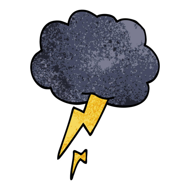 Cartoon doodle donder en bliksem - Vector, afbeelding