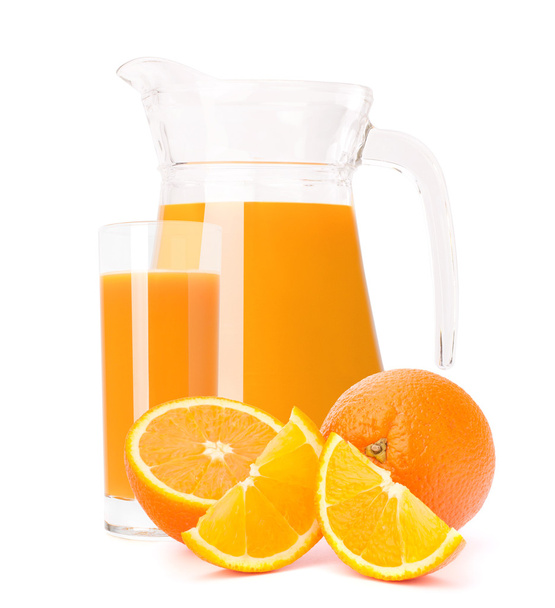 Апельсиновый сок в стеклянном кувшине
 - Фото, изображение