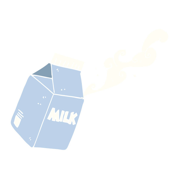 süt kutusu düz renkli çizimi - Vektör, Görsel