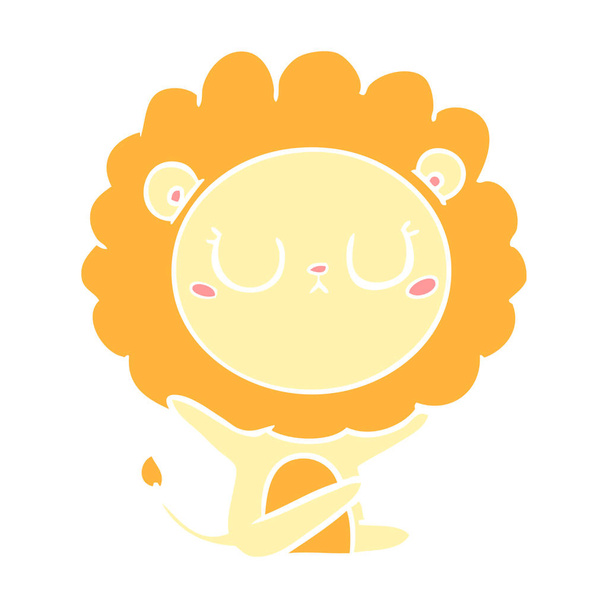flat color style cartoon lion - Vector, Image