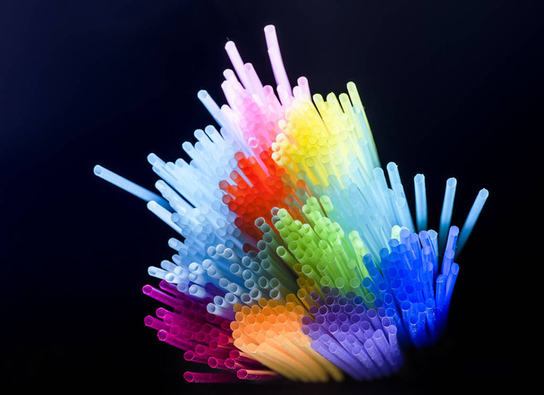 Colorful plastic drinking straws, close up as background - Photo, Image