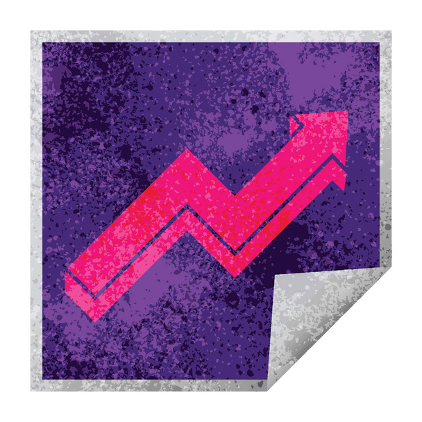 performance arrow graphic vector square peeling sticker - Vector, Image