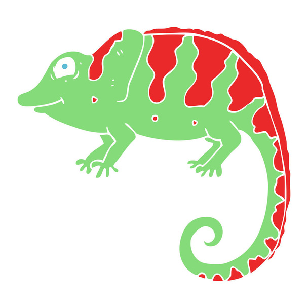 plochý barevný obrázek chameleon - Vektor, obrázek