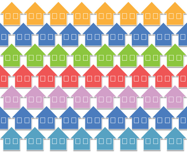 Domy pastelowych kolorów - Zdjęcie, obraz