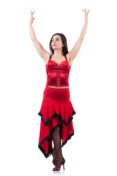 Female dancer dancing spanish dances - Фото, изображение
