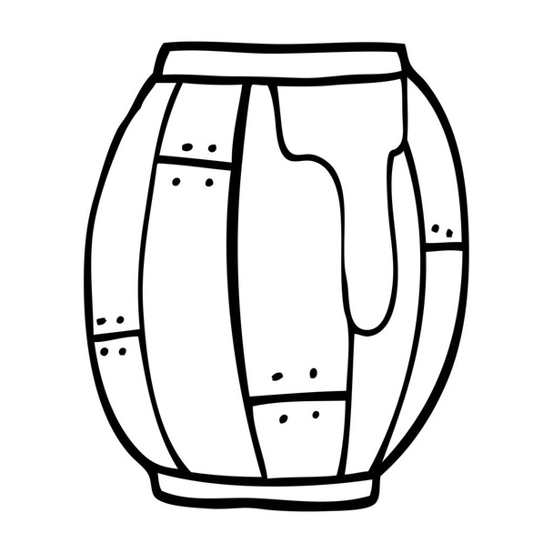 linha desenho desenho desenho animado barril de cerveja
 - Vetor, Imagem