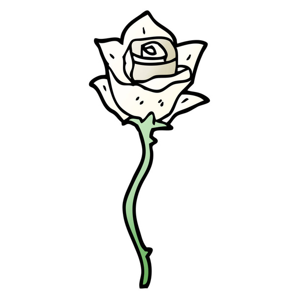 rajzfilm doodle Fehér Rózsa - Vektor, kép