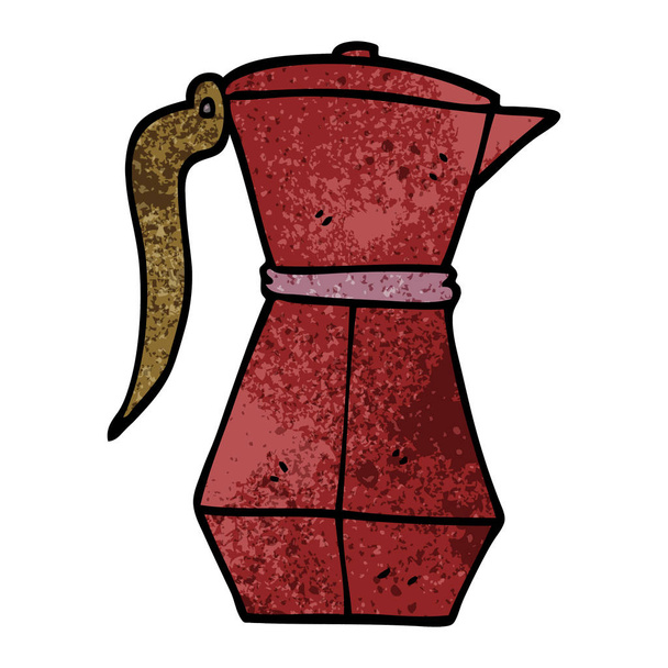 çizgi film doodle espresso kahve pot - Vektör, Görsel