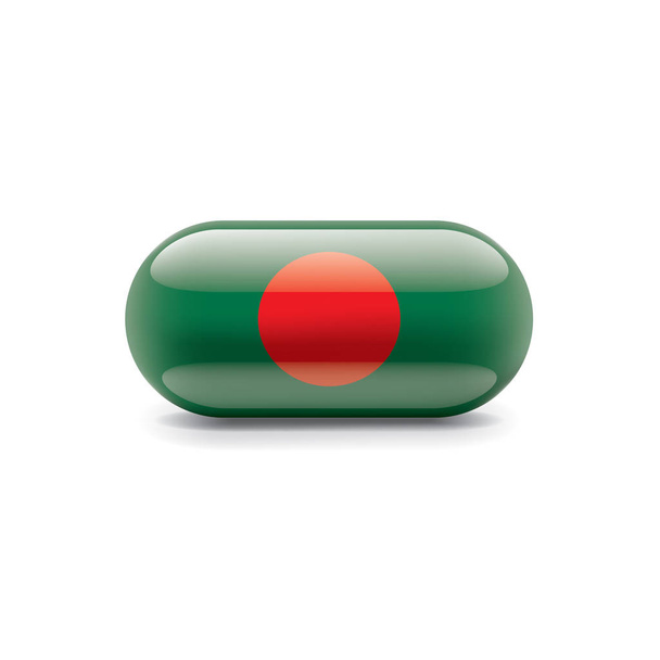 Σημαία Μπαγκλαντές, διανυσματική απεικόνιση σε λευκό φόντο - Διάνυσμα, εικόνα