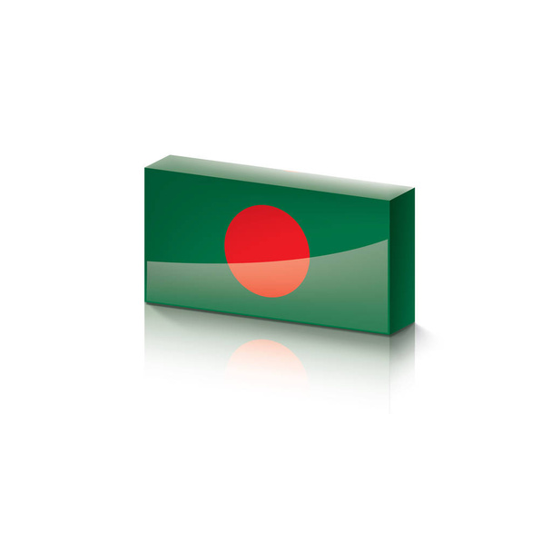 Bangladesh vlag, vector illustratie op een witte achtergrond - Vector, afbeelding