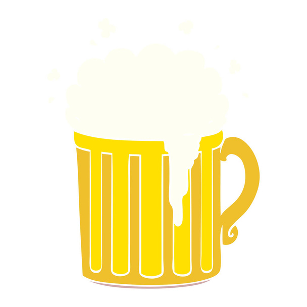 επίπεδη χρώμα στυλ καρτούν κούπα της μπύρας - Διάνυσμα, εικόνα
