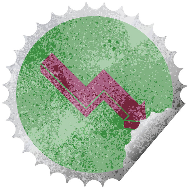 performance arrow graphic vector circular peeling sticker - Vector, Image