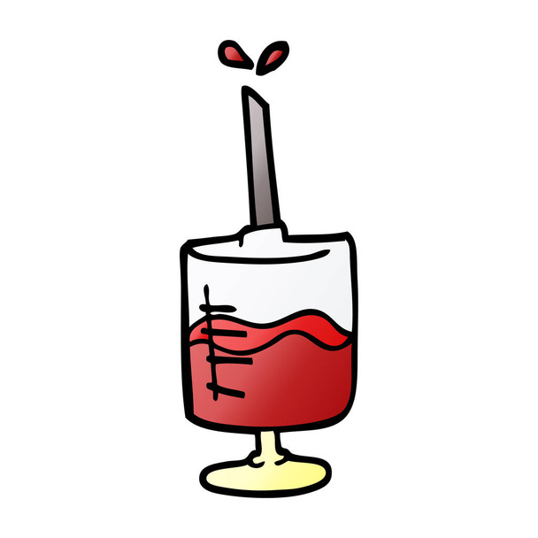cartoon doodle of a blood sample - Vector, Image