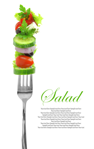 Fresh mixed vegetables on fork - Photo, Image