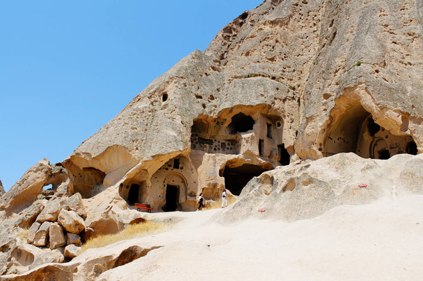 Selime cathedral monastery ancient ruins at Green tour in Cappadocia, Turkey - Photo, Image