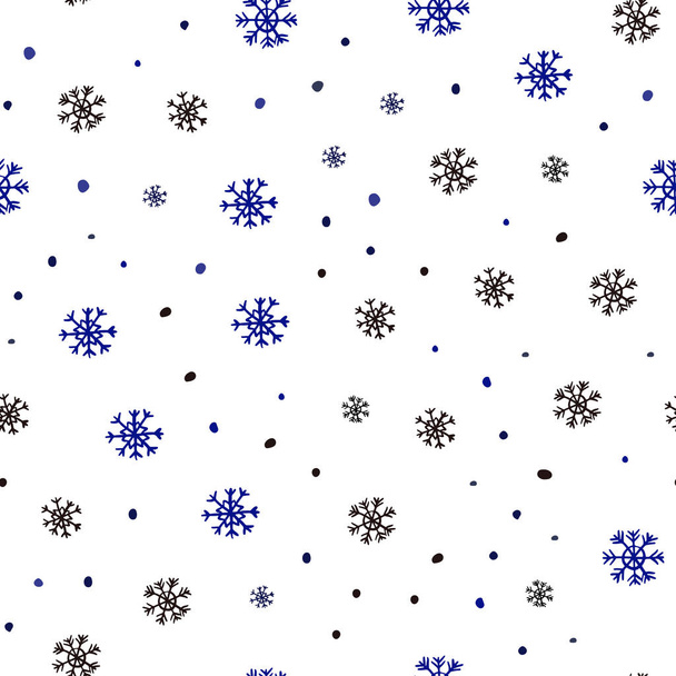 Lichtblauw, rood vector naadloze lay-out met heldere sneeuwvlokken. Abstracte illustratie van de glitter met kristallen van ijs. Patroon voor trendy stof, behang. - Vector, afbeelding
