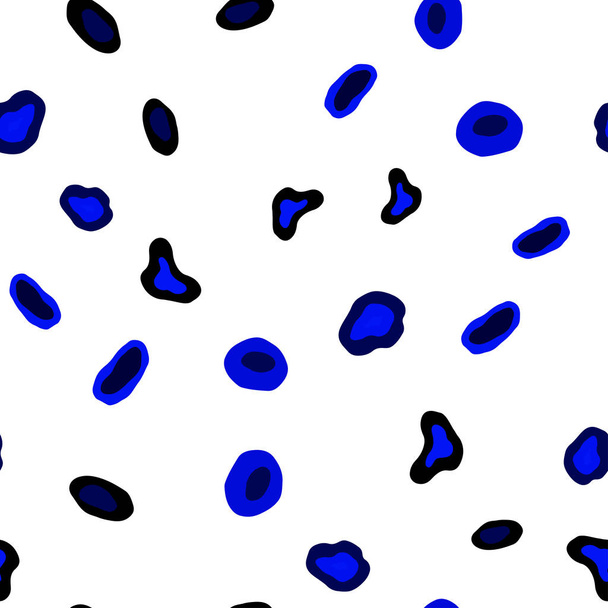 Темний векторний безшовний візерунок BLUE зі сферами. Розмитий декоративний дизайн в абстрактному стилі з бульбашками. Візерунок для дизайну тканини, шпалер
. - Вектор, зображення
