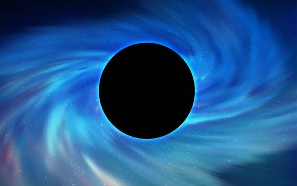 Light BLUE vector texture with a black hole, galaxy. Illustration with colorful milky way stars and a black hole. Backdrop for Black Friday promotions. - Vector, Image
