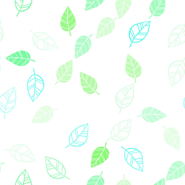 Işık yeşil vektör sorunsuz doodle şablon yaprakları ile. Renkli resimde doodle tarzı yaprakları ile. Desen tasarım kumaş, duvar kağıtları. - Vektör, Görsel