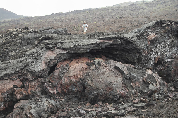 Vrstvy Lávy ze Sierra Negra na ostrově Isabela - Galapágy - Fotografie, Obrázek