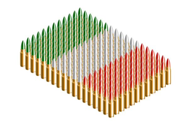 3D Izometrické bullet, Itálie státní vlajka utvářejí koncept designu ilustrace izolované na bílém pozadí - Vektor, obrázek