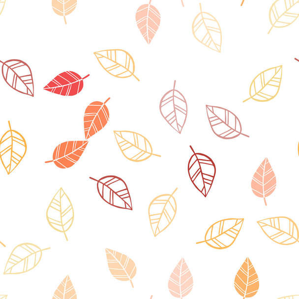 Light Red, Yellow vector seamless abstract background with leaves. Decorative illustration with doodles on abstract template. Design for textile, fabric, wallpapers. - Vecteur, image