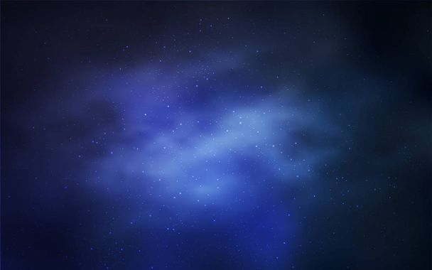 Světelný vektorový obrazec BLUE s hvězdami noční oblohy. Zářící barevná ilustrace s jasnými astronomickými hvězdami. Vzor pro stránky astronomie. - Vektor, obrázek